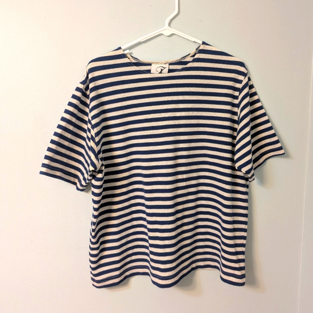 JK America Top, Navy and White Stripes, Size 14-16